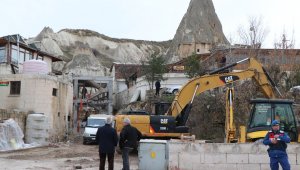 Kapadokya'daki otel yıkımına ara verildi