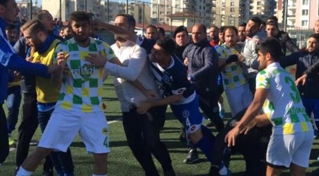 Aydın'da amatör maçta tekme ve yumruklar konuştu