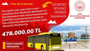  Aydın’a 478 bin TL ulaşım desteği verildi