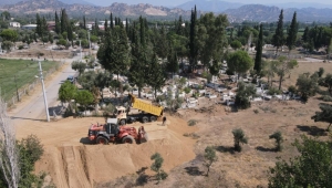 Arslanlı mezarlık alanında genişletme çalışmaları başladı